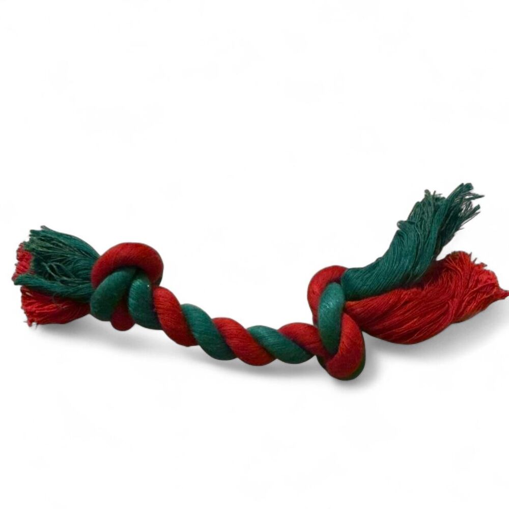 Christmas Red Green Rope Dog Toy Tug Toy for Puppies & Small Dogs New